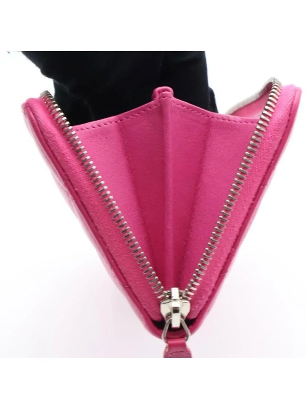 Chanel Zip Around Wallet Quilted Pink